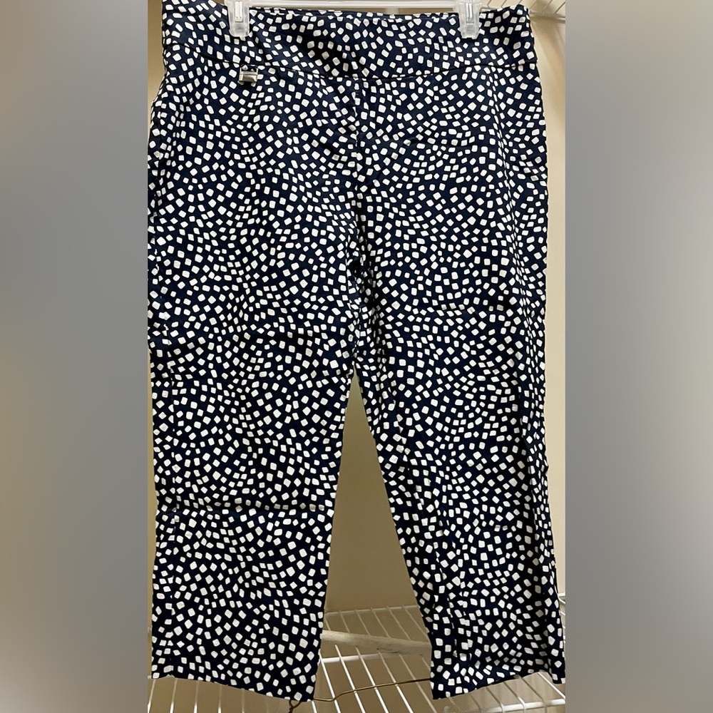 Navy Blue Print Tummy Light- Control Capris